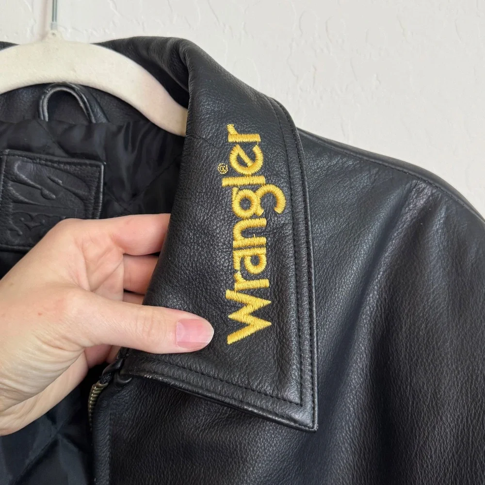 VTG Reno Rodeo 2008 Team Roping Contestant XL Wrangler's Men's LEATHER Jacket - Picture 8 of 15